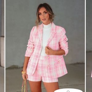 VICI - Genevieve Plaid Pocketed Blazer